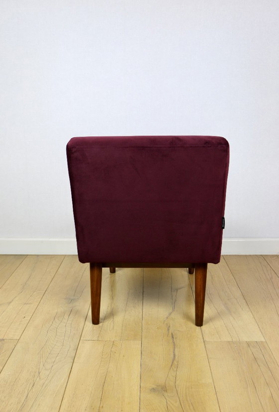Image 1 of Vintage loft armchair 70s vintage burgundy wine velvet