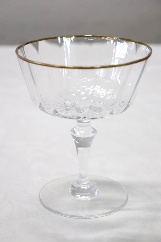 Image 1 of Verres à champagne en verre soufflé de Murano, signés Nason & Moretti, avec étiquette d'origine, lot de 12