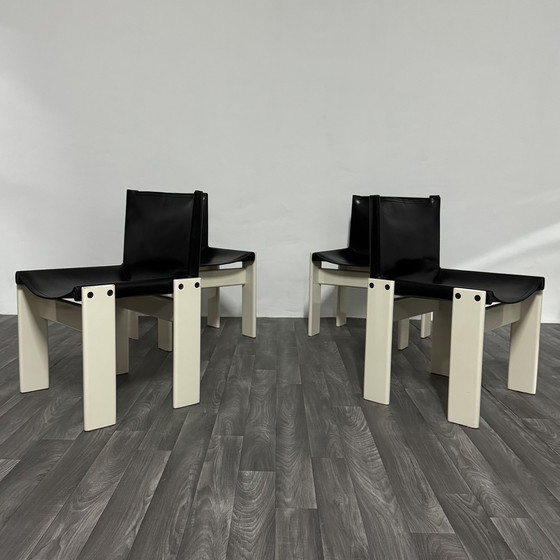 Image 1 of Ensemble de 4 chaises « Monk » par Afra & Tobia Scarpa, Molteni&C, Rare Edition, Design années 1980