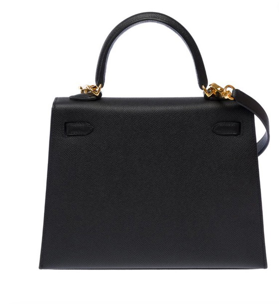 Image 1 of Sac HERMES Kelly 25 en Cuir Noir - 103580