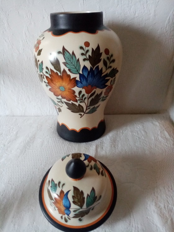 Image 1 of Vaso in ceramica olandese Gouda "Flora/436" 36 cm, anni '70