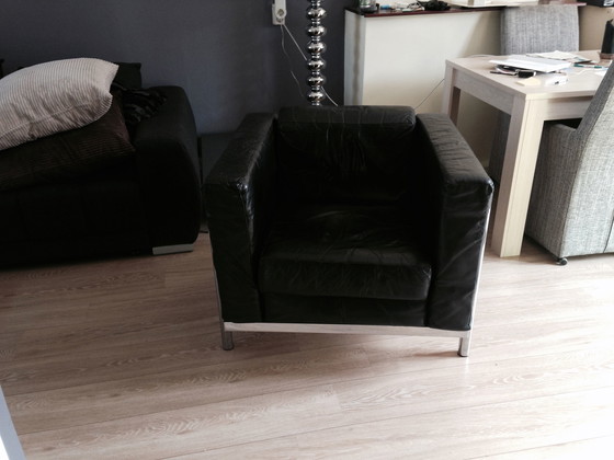 Image 1 of Set di divani vintage in pelle (poltrona + divano a 2 posti)