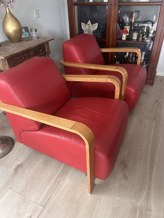 Image 1 of 2 Leolux leren fauteuils