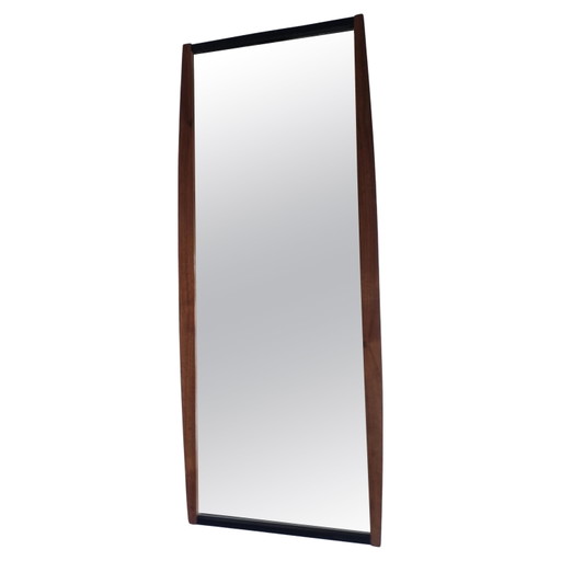 Italian Teak Wall Mirror, Mid-Century Modern Design, 1950s, Italy