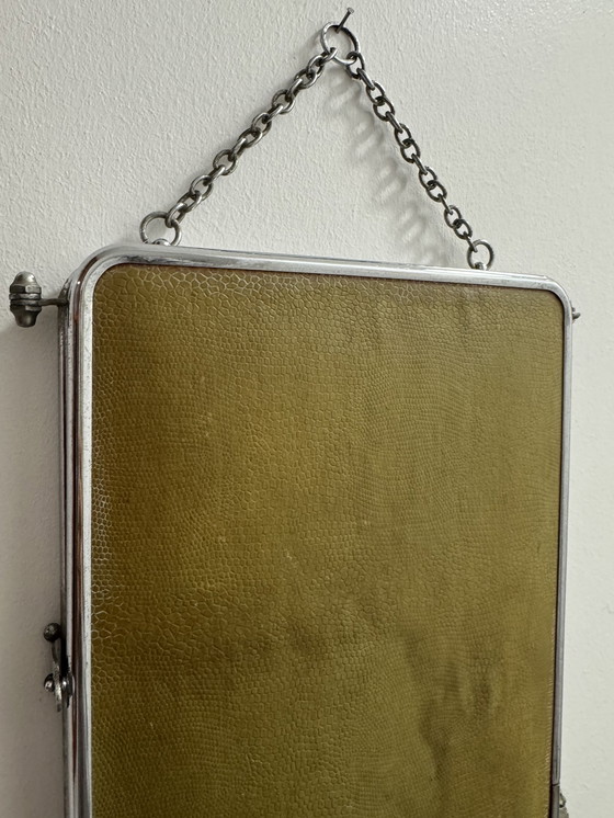 Image 1 of 1950s beveled triptych barber mirror