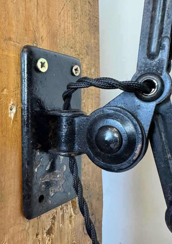 Image 1 of Lampada da parete a forbice Bauhaus industriale nera di Kaiser Idell, anni '30