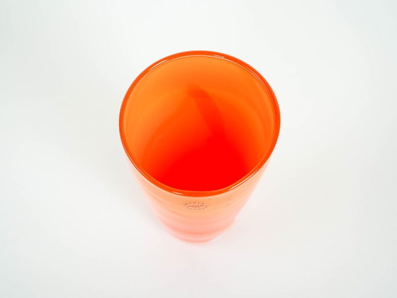 Image 1 of Orange glass vase, Danish design, 1960s, manufactured by Søholm