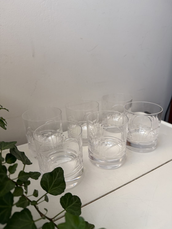 Image 1 of Ensemble de 6 verres à eau en cristal de style Art déco