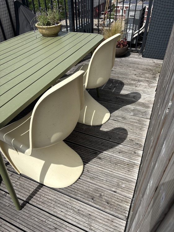 Image 1 of Sedie sintetiche color crema nello stile di Vitra Panton
