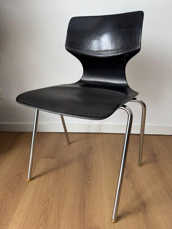 Image 1 of Silla apilable FLÖTTOTO Silla de comedor Pagwood MID Century