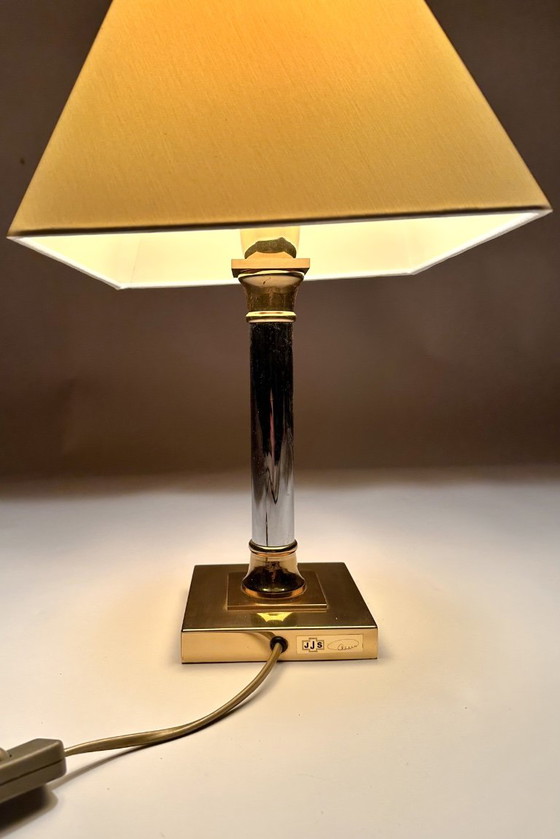 Lampada da tavolo vintage Le Dauphin, Lampade da tavolo, Tessile, Cromo, Crema (foto 6 di 9)