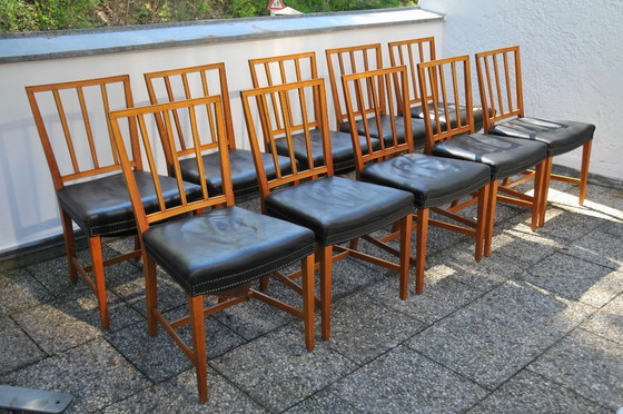 Image 1 of 10 sillas Josef Frank Svenskt Tenn modelo antiguo 620 de madera de nogal