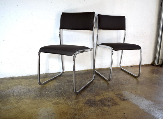 Image 1 of 2x Space Age Chrome Chairs Chrome chairs 70s vintage chair