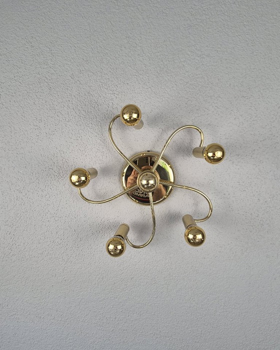 Honsel 5-Light Brass Ceiling Lamp E14 Modern Vintage Chandelier, Tested, Ceiling lights, Metal, Gold (photo 5 of 11)
