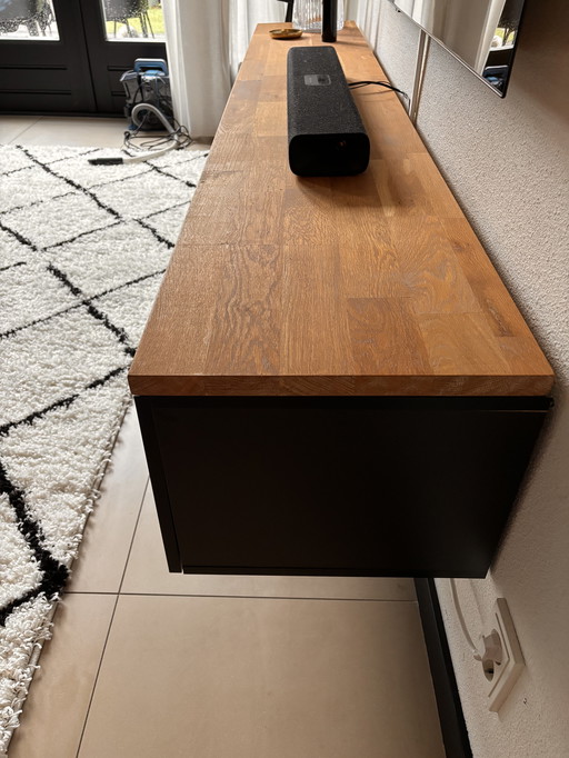 Meubella TV furniture Flame with oak wooden shelf