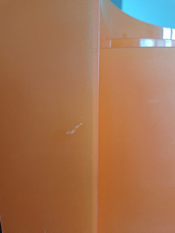 1991 Wave Magazine Rack - Design by Maier-Aichen for Authentics (Italy), Plastic, Orange, Modern (photo 9 of 10)