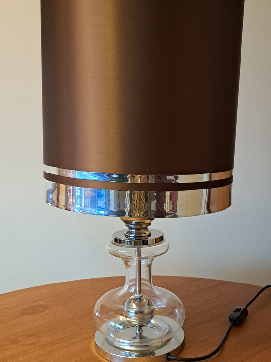 Image 1 of Lampada da tavolo di design Richard Essig – anni '70 – Vetro e cromo – 62 cm