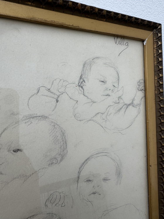 Tekening Studie van Baby Georges Villa – Schilderijen & Tekeningen, Paper (photo 12 of 12)