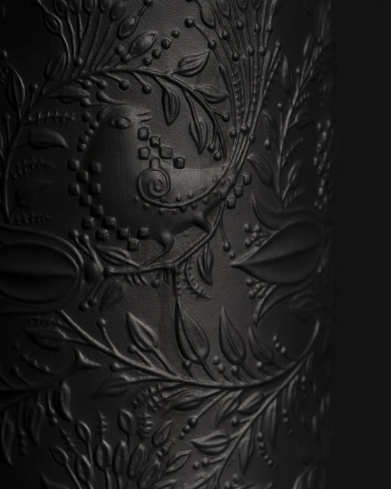 Image 1 of Rosenthal Vase Duo Bjørn Wiinblad Bisque Porcelaine Noire Matte Relief MCM WGP