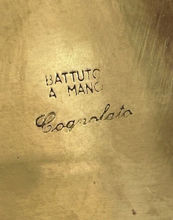 Image 1 of Brocca "Cognolato" con piatto Ottone Battuto a mano 