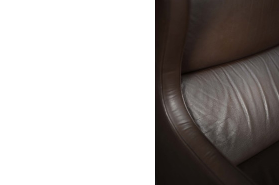 Image 1 of Poltrona danese moderna in pelle marrone di metà secolo, anni '60