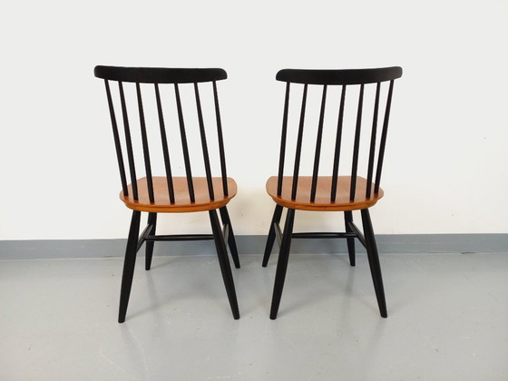 Image 1 of Paire de chaises scandinaves vintage Fanett par Ilmari Tapiovaara en teck et bois noir des années 50 60