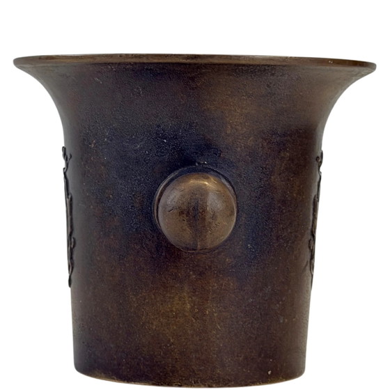 Antieke Italiaanse bronzen vijzel en stamper – ca. 1880–1900 – Keukenaccessoires (photo 3 of 8)