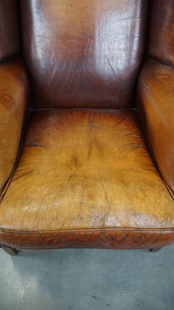 Image 1 of Vintage Schapenleren Oorfauteuil