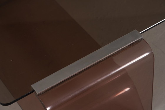 Image 1 of Table basse vintage Michel Dumas en plexiglas et verre pour Roche Bobois, années 1970