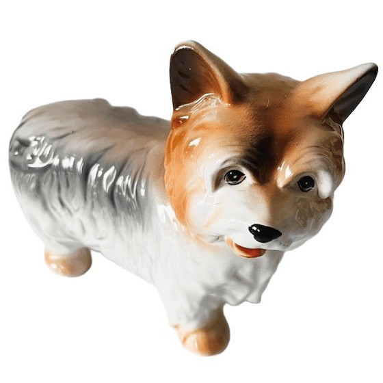 Image 1 of Vintage mid-century Imoto porselein Yorkshire Terrier Keramisch Beeldje hond 1960's