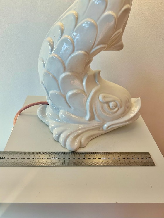 Image 1 of Italiaans Modern: Opvallende keramische lamp uit de jaren 60 uit Italië - volledig gerestaureerd - nieuwe lampenkap