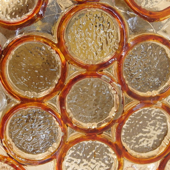 Image 1 of Helena Tynell pour Glashütte Limburg | Plafonnier Amber Bubble | Années 1950/60