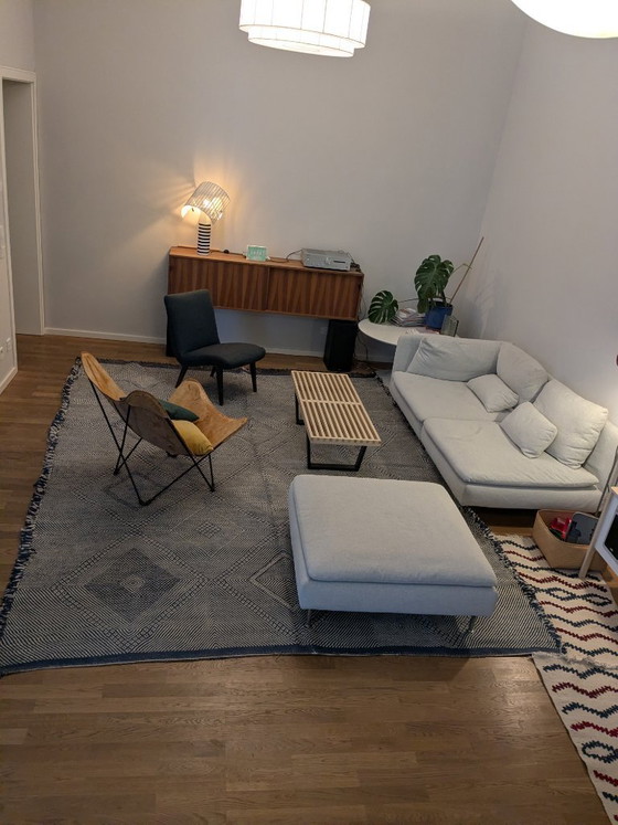Image 1 of Squisito tappeto Zanafi in lana annodato a mano, proveniente dal Marocco, blu/crema, 280*370 cm.