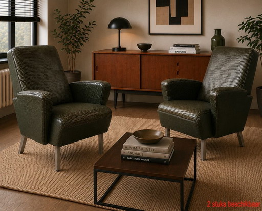 2 x vintage fauteuils Gispen/Kembo/Rietveld stijl