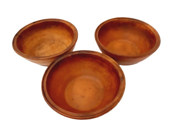 Image 1 of 3 bols rustiques en terre cuite faits main