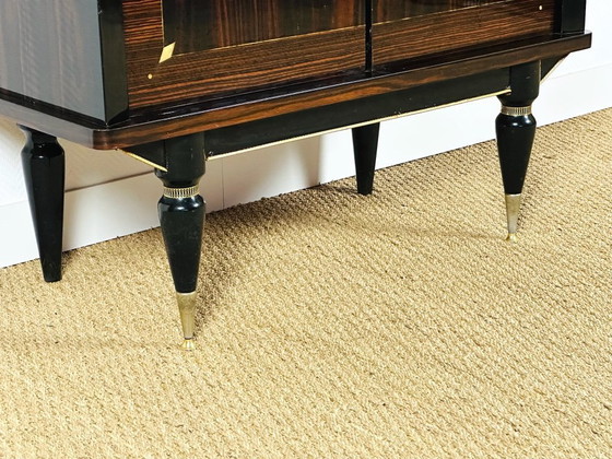 Image 1 of Art Deco vitrinekast van Macassar ebbenhout, 1940