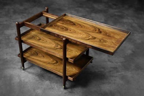 Image 1 of Chariot de service Ph23/2 en palissandre de Poul Hundevad, Mid Century Danish Modern, 1960s