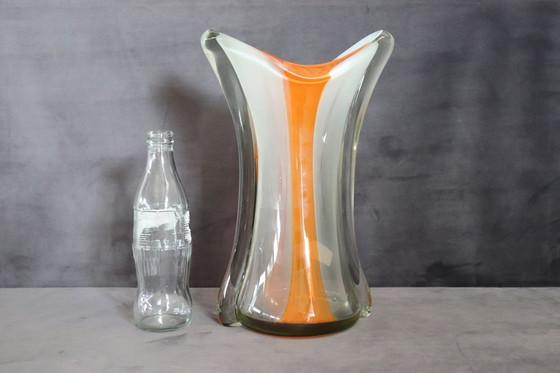 Image 1 of Gran jarrón italiano de cristal artístico de Murano, década de 1960