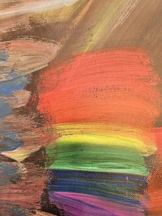 Image 1 of Large Abstract Painting - Axis of Colors – Warm Earth Tones – T.C. Freiberger – Contemporary Expressionism