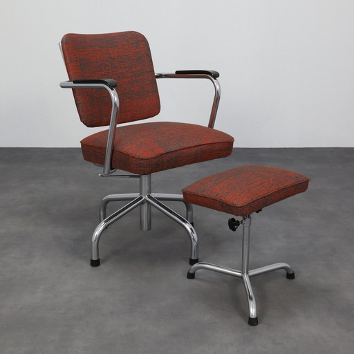 Chaise de bureau avec pouf Paul Schuitema Fana, 1960s