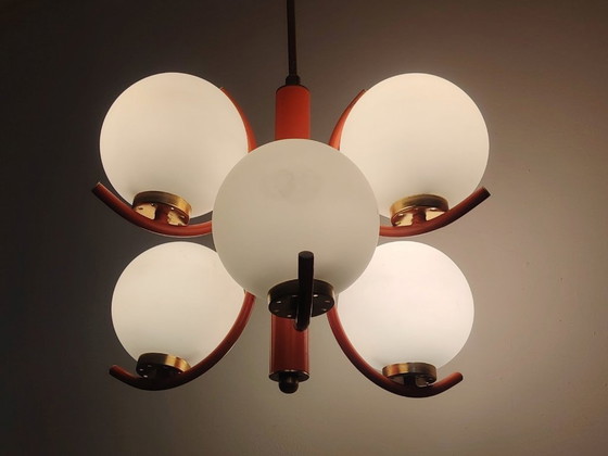 Image 1 of Lampe suspendue futuriste Spoutnik de l'ère spatiale, attribuée à Richard Essig