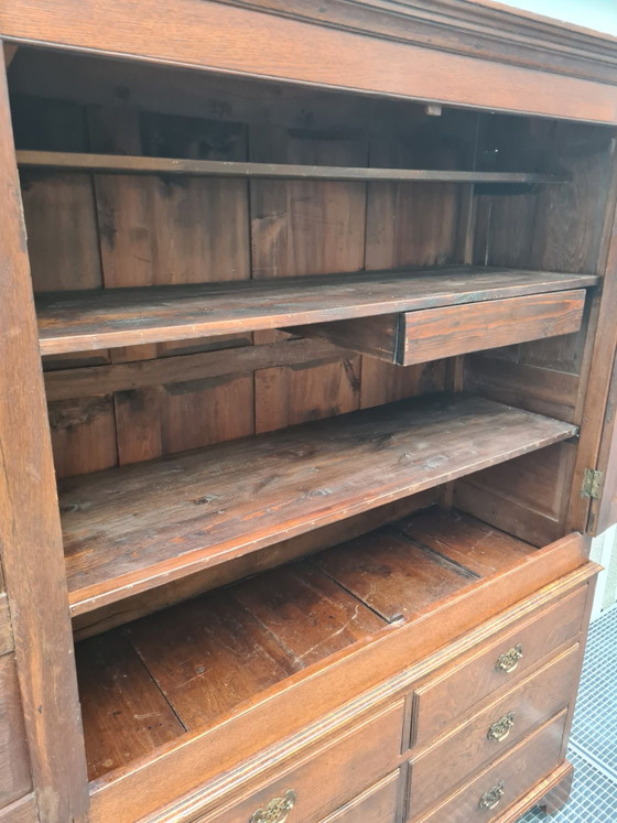 18th century, English sideboard cabinet. Antique cabinet, Wood, Brown (photo 12 of 15)