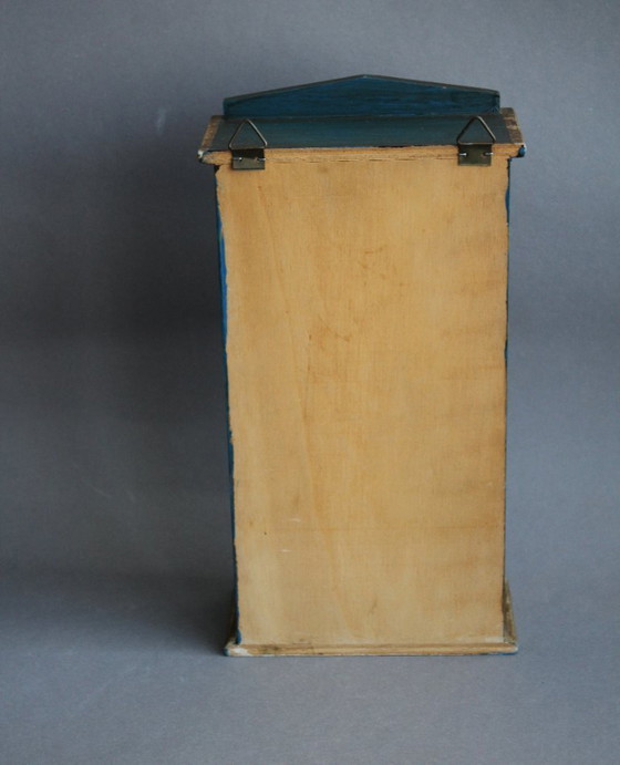 Image 1 of Jewelry cabinet, spice cabinet made of solid wood with drawers, hand-painted in a folk art style.