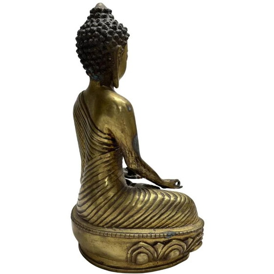 Juego de Altar Chino de Bronce con Buda de la Medicina y Torres Pagoda Gemelas - 3 Piezas (photo 5 of 11)