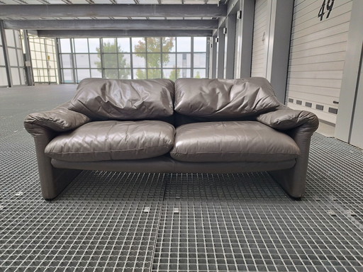 Cassina Maralunga 2-Sitzer-Sofa aus Leder
