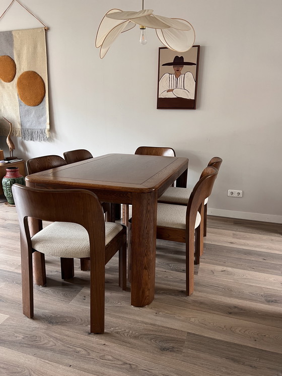 Image 1 of Beautiful brutalist set of 6 chairs and table