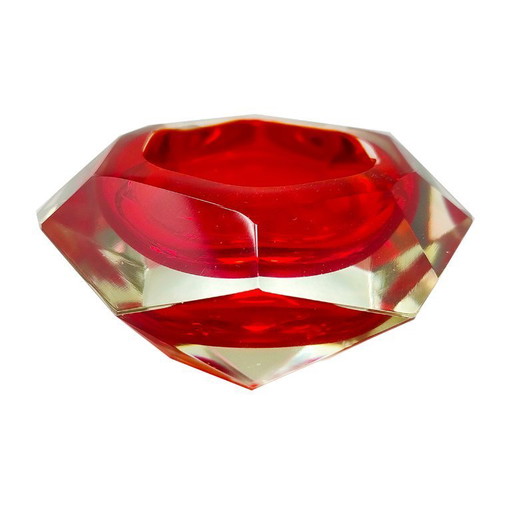 Erstaunlicher roter Aschenbecher oder Vide Poche aus den 1960er Jahren von Flavio Poli für Seguso