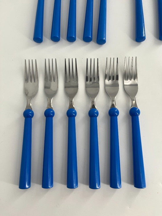 Image 1 of Ensemble de couverts IKEA « Grammatik » – 23 pièces – bleu – vintage des années 1990