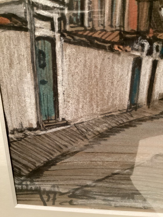 Romain Malfliet - „Begynhof Gent“ Handsignierte Radierung (Luxusausgabe VI). – Kunst, Glas, Papier (photo 3 of 6)