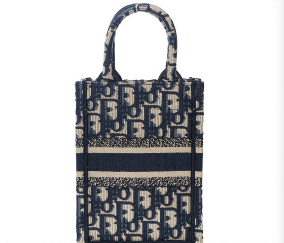Image 1 of Sac DIOR Book Tote en Toile Bleu Marine - 101647 Prix soldé